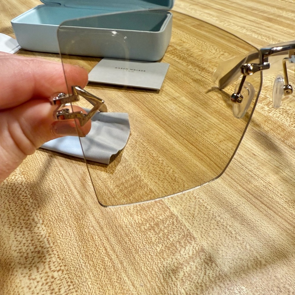 KAREN WALKER WANDERLUST CARAMEL SUNGLASSES IN CASE - Picture 12 of 13